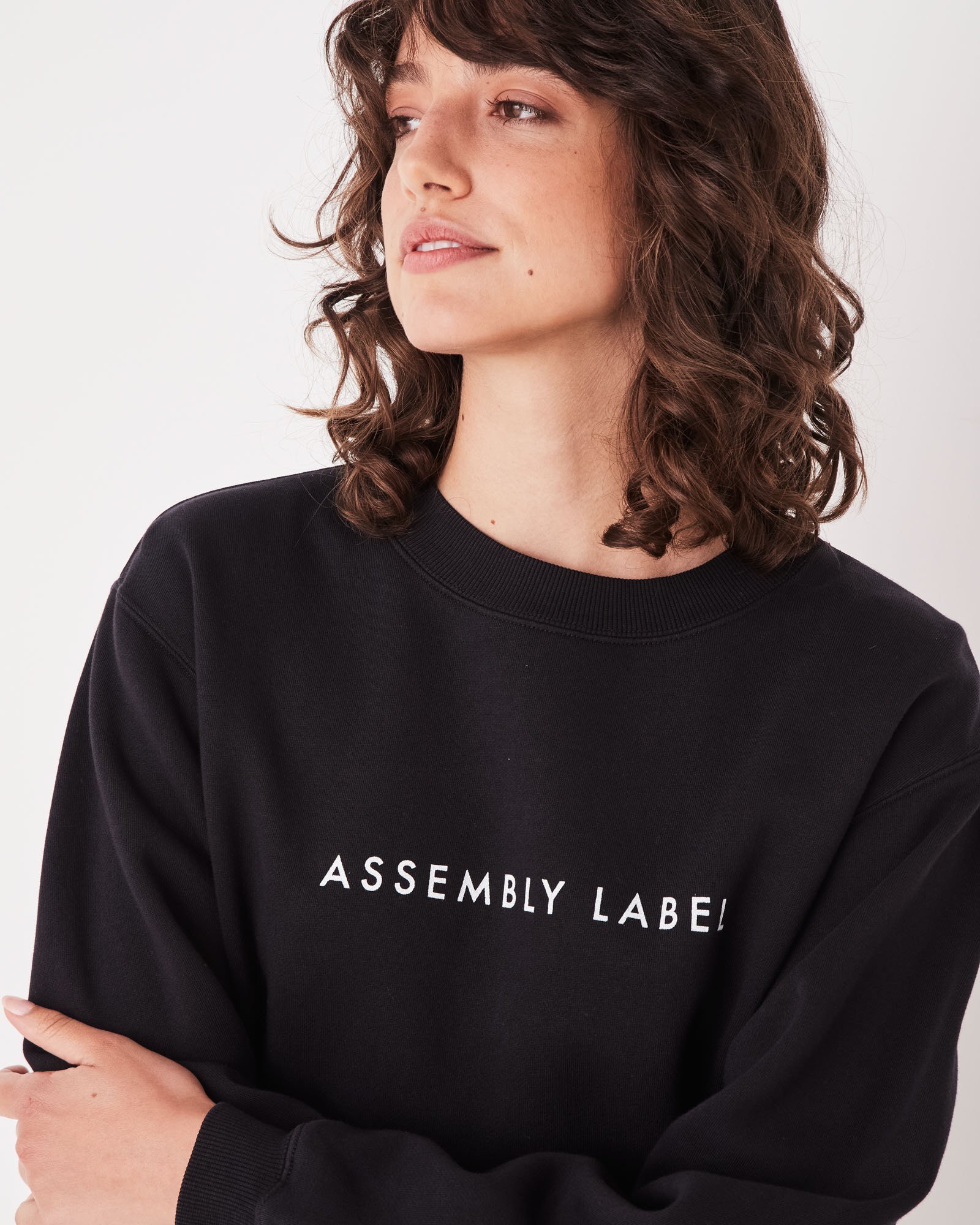 Assembly label logo fleece on sale sweater