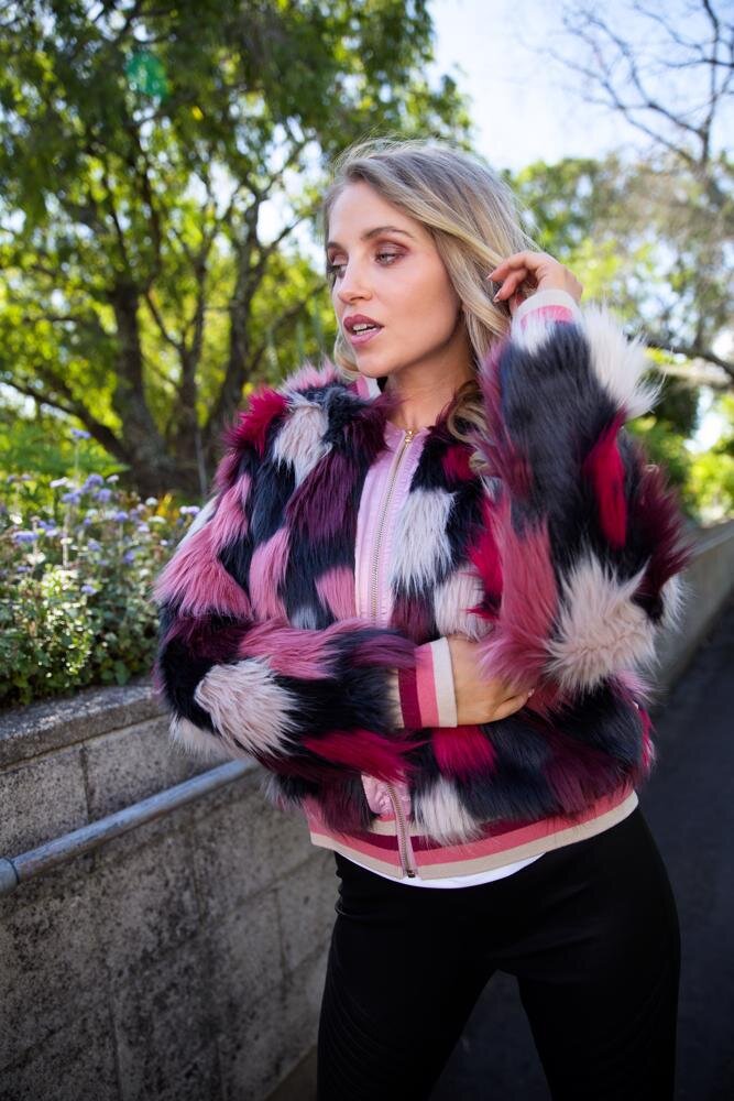 Elizabeth and James Ellington Faux Fur Bomber Jacket – evaChic