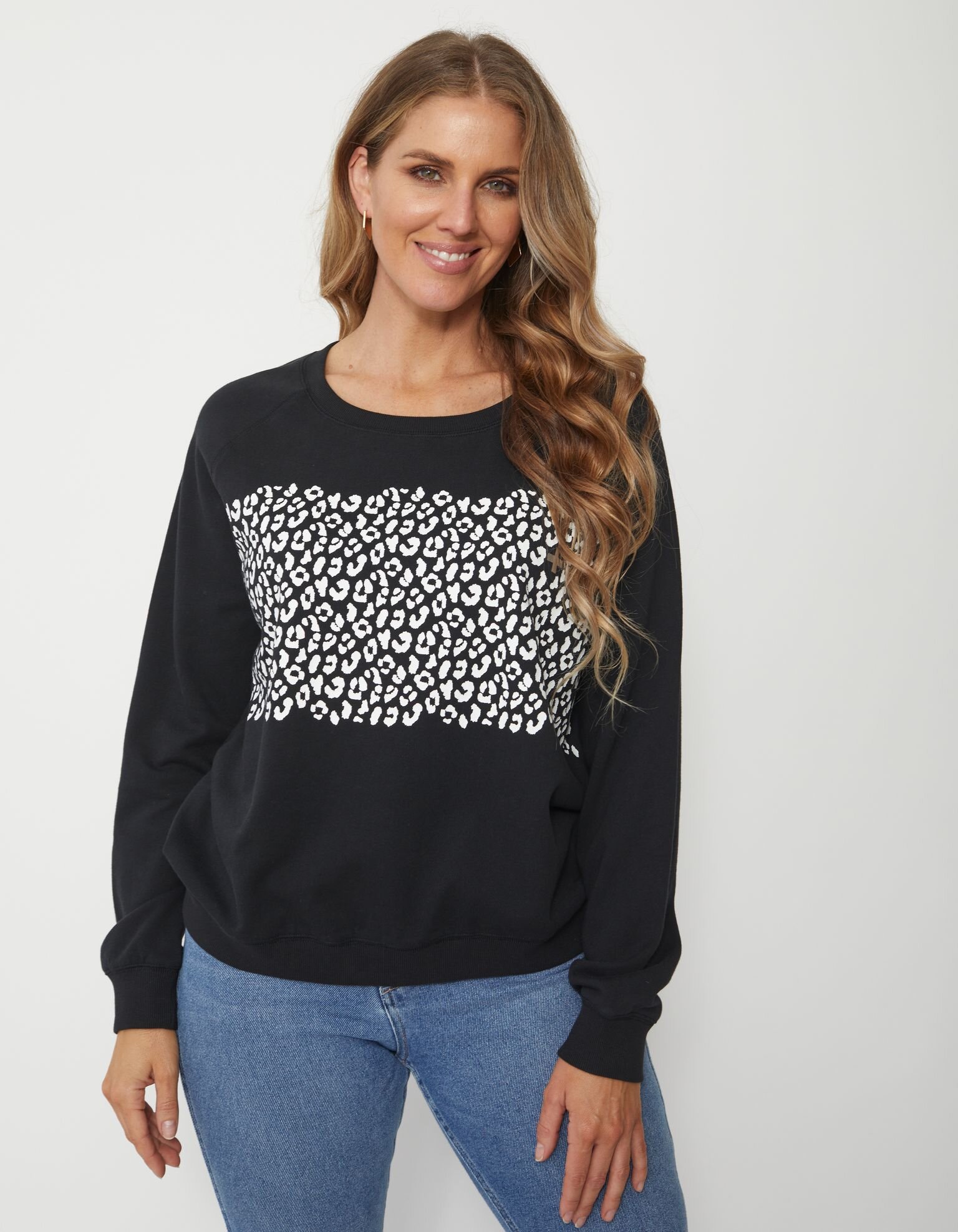 Leopard and sale stripe sweater