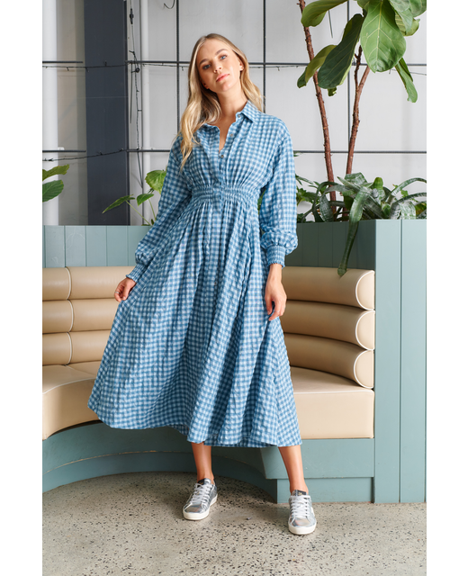 The Shirred Waist Shirt Dress