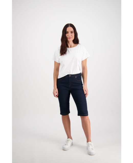 Slim Leg Contrast Stitch Denim Short