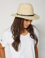 Natural with Black Trim Straw Fedora