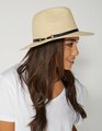 Natural with Black Trim Straw Fedora