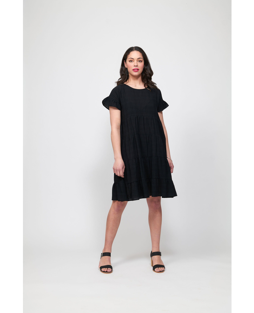 Tiered Ruffle Sleeve Dress