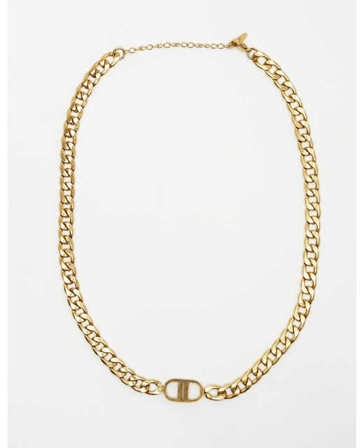 Chunky Flat Chain with Reversed Link Detail Necklace