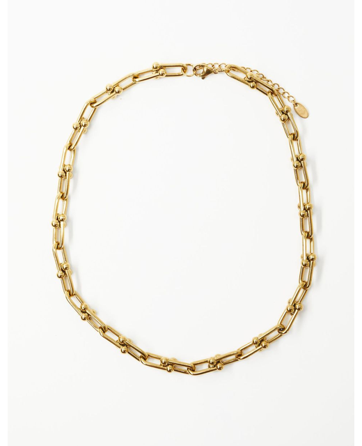 Gold Chunky Link & Ball Chain Necklace