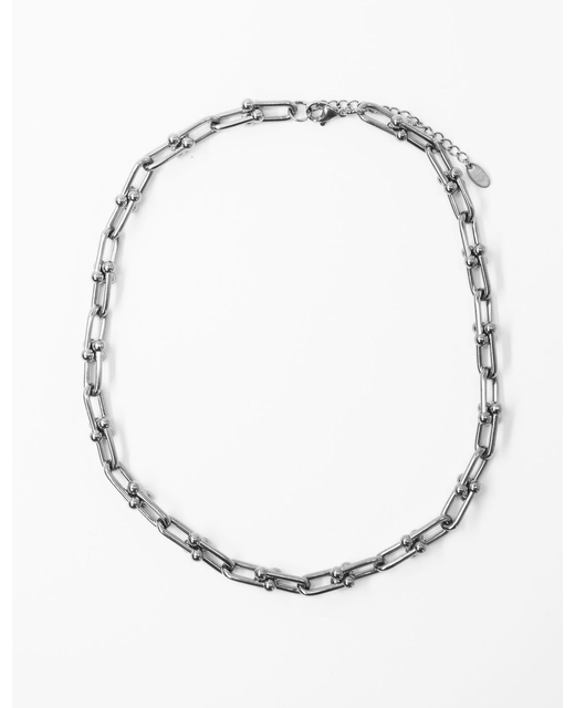 Silver Chunky Link & Ball Chain Necklace