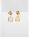 Beaten Gold Resin Link with Rose Quartz Earrings