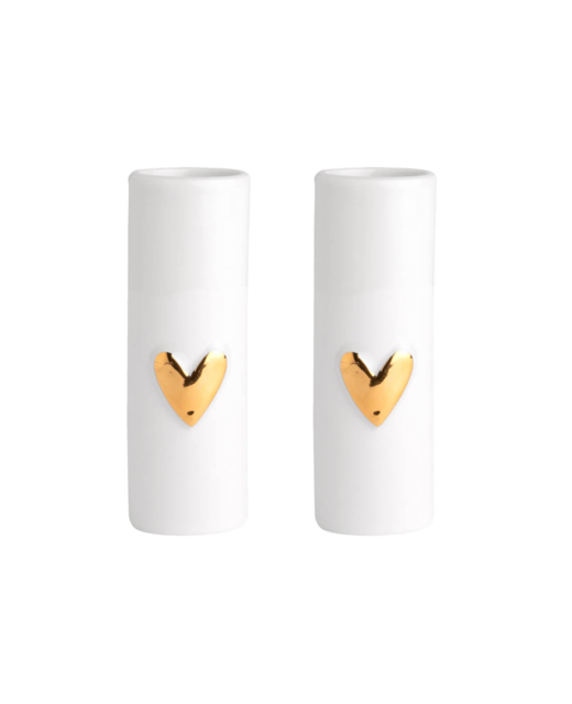 Gold Heart Mini Vase - Set of 2