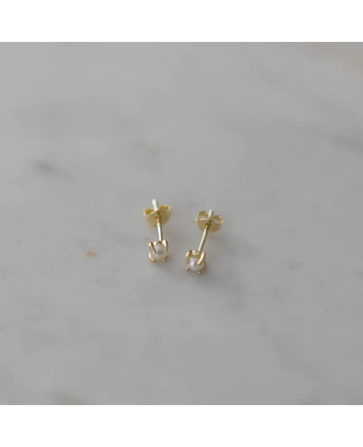 Mini Pearl Studs Gold