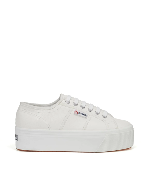 Superga 2790 Tumbled Leather Platform Sneakers