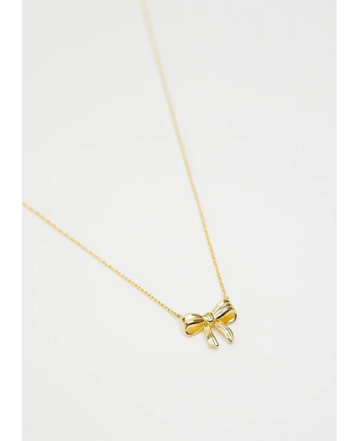 Stella + Gemma Bow Necklace - Gold