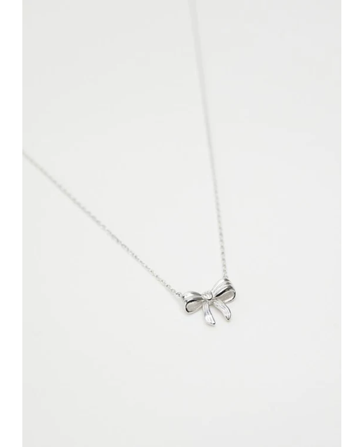 Stella + Gemma Bow Necklace - Silver