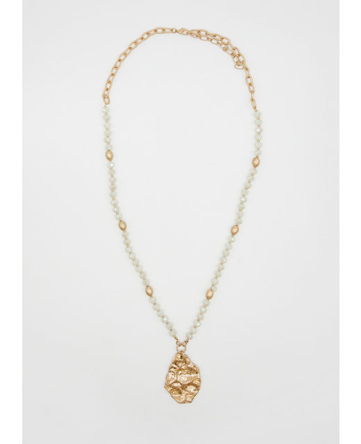 Stella + Gemma Beaten Gold Bead Pendant