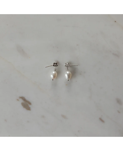 Sophie Pearly Daisy Day Studs - Silver