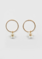 Stella + Gemma Pearl Daisy Gold Hoops