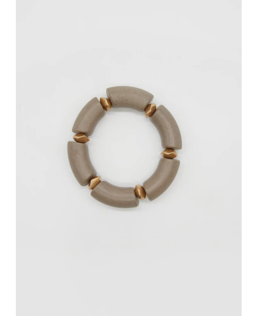 Stella + Gemma Wood Neutral Bead Bracelet