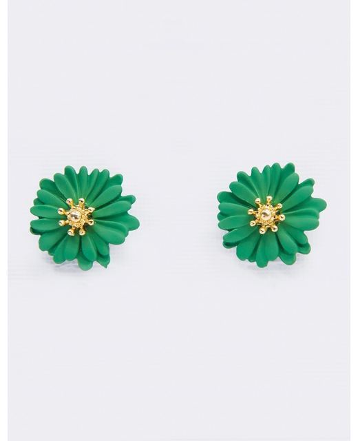 Stella + Gemma Flower Earrings - Kelly Green