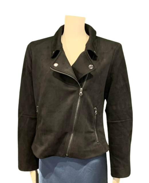 Foil Suede Biker Jacket