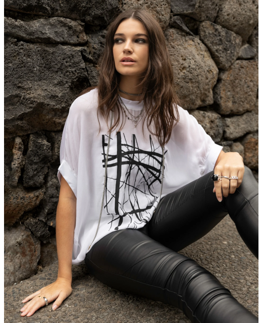 Storm Stix Print Oversized Tee