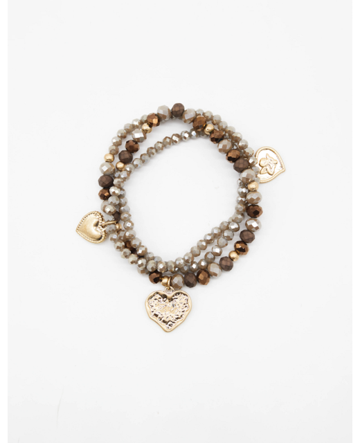 Stella + Gemma Gold Heart Charms Bracelets