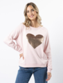 Stella + Gemma Classic Swearter - Marshmallow with Beige Sequin Heart