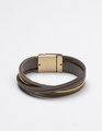 Stella + Gemma Bracelet Wrap Gold Taupe on Grey Leather