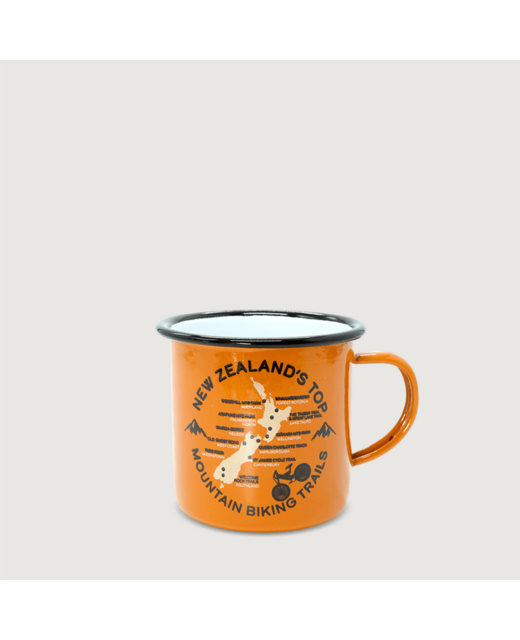 Moana Road Enamel Mountain Biking Mug - Small Orange