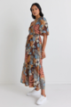 Among The Brave Ocean SS Wrap Midi Dress