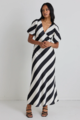 Among The Brave Amora Stripe Shirt Midi Dress