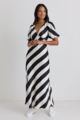 Among The Brave Amora Stripe Shirt Midi Dress