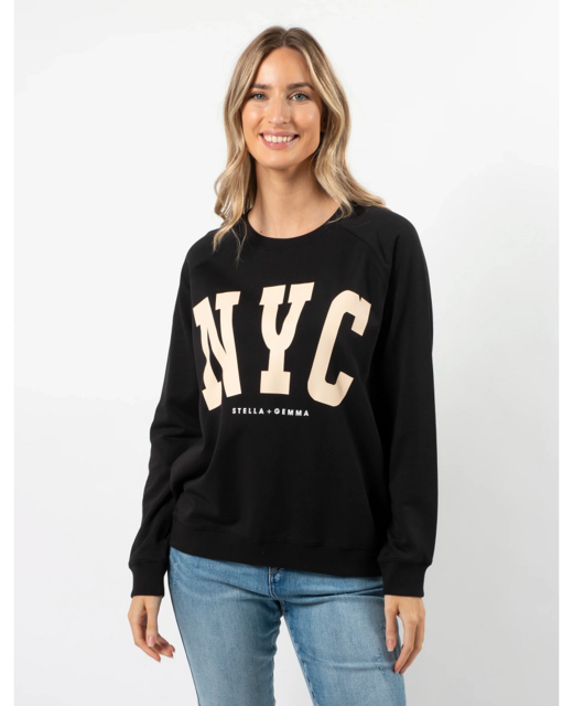 Stella + Gemma NYC Classic Sweater - Black