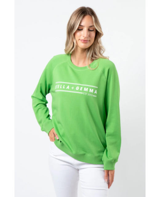 Stella + Gemma Classic Sweater - Pear with White Logo