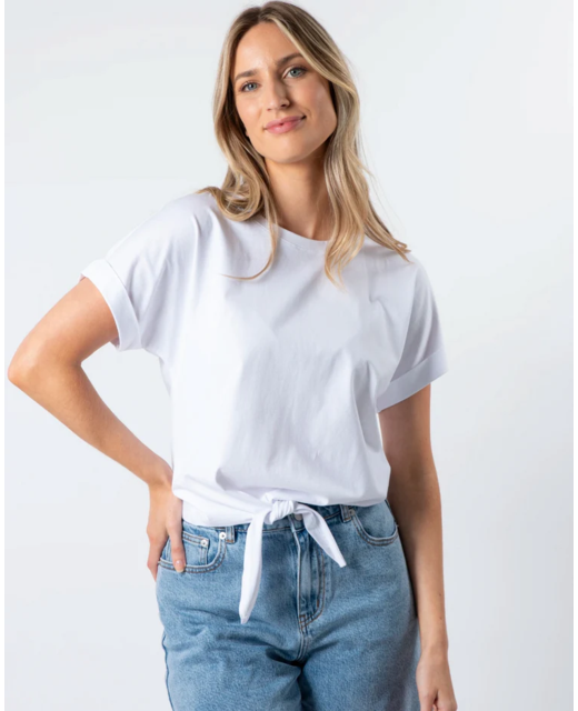 Stella + Gemma Tie Top - White