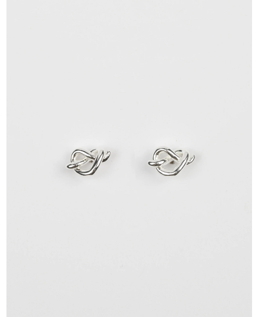 Stella + Gemma Silver Heart Knot Earrings