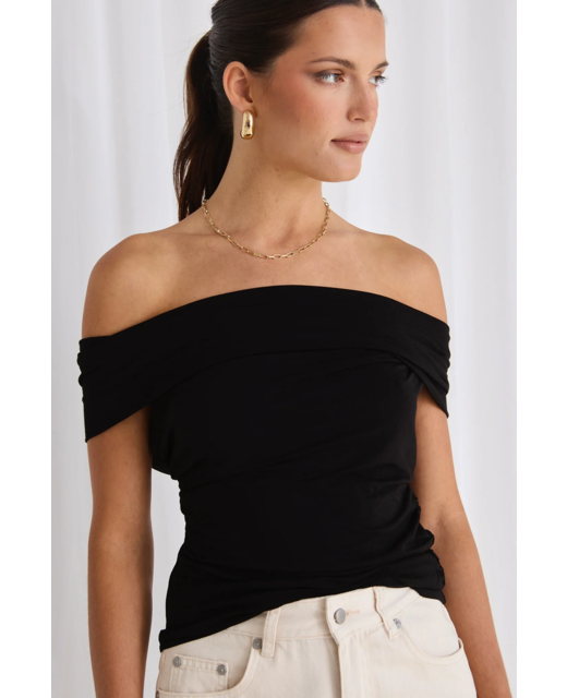 Stories Be Told Nighlife Off Shoulder SS Top