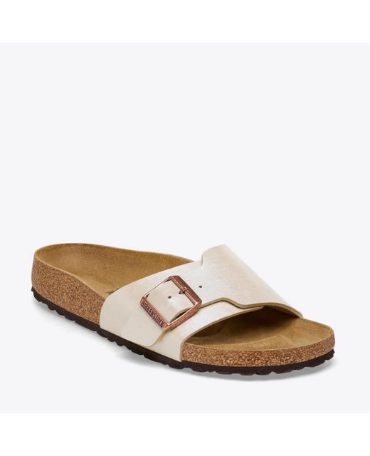 Birkenstock Catalina Birko Flor Regular Slide - Graceful Pearl White