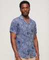 Superdry Open Collar Print Linen Shirt