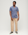 Superdry Open Collar Print Linen Shirt