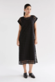 Elk Grid Burnout Midi Dress