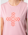 Stella + Gemma Blush Red Chevron Cross T-Shirt