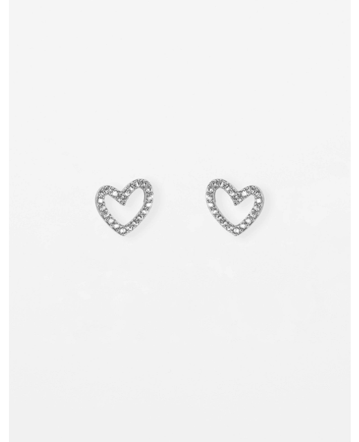 Stella + Gemma Crystal Heart Outline Earrings