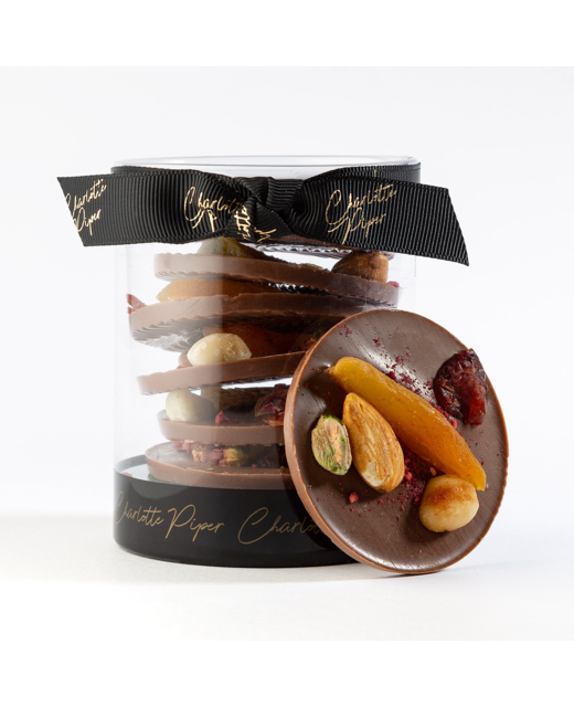 Charlotte Piper Milk Chocolate Mendiant with Fruit & Nuts 115g