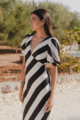 Among The Brave Amora Stripe Shirt Midi Dress