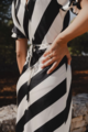 Among The Brave Amora Stripe Shirt Midi Dress