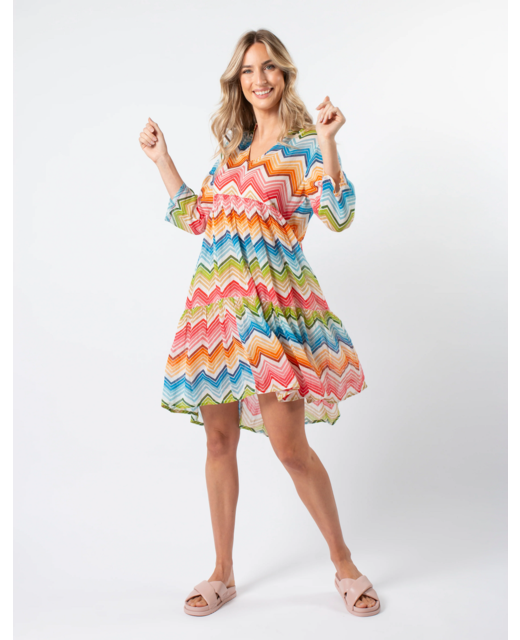 Stella + Gemma Aruba Dress - Zig Zag Red