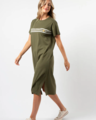 Stella + Gemma Maxie T-Shirt Dress - Khaki White Stripes