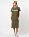 Stella + Gemma Maxie T-Shirt Dress - Khaki White Stripes