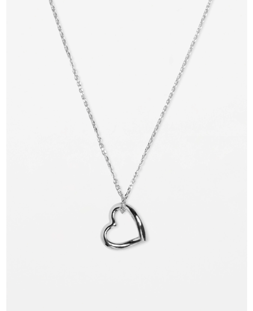 Stella + Gemma Silver Heart Outline Necklace