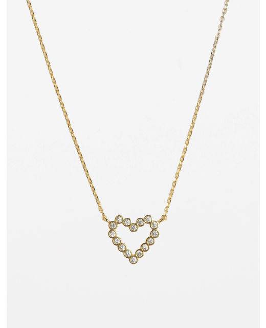 Stella + Gemma Gold Crystal Heart Necklace